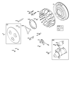 Flywheel, Ignition, And Starter Group Diagram and Parts List for 542477-0006-J1 400000 - 699999 Briggs and Stratton Engine